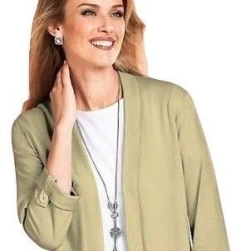 😀 3 for $20 NWT Womens Size Large Tudor Court Open Cardigan Pockets